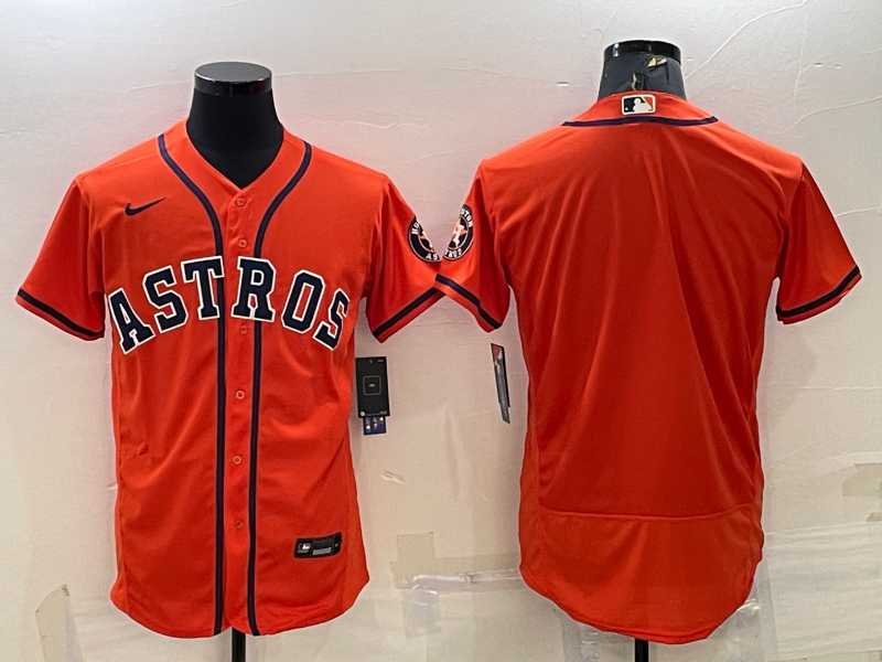 Men%27s Houston Astros Blank Orange Stitched MLB Flex Base Nike Jersey